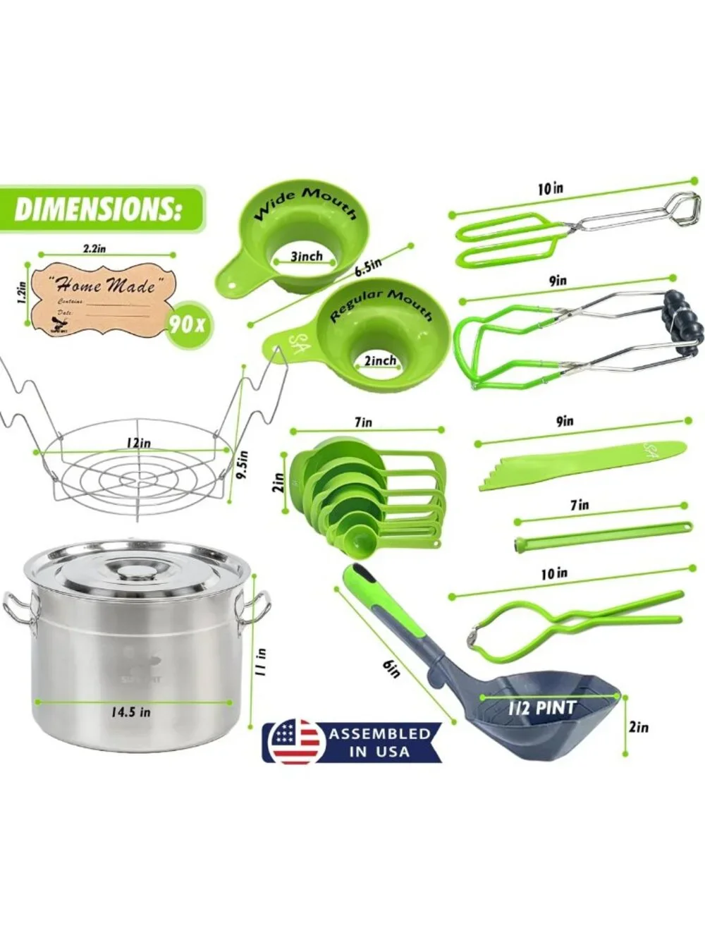 Large 24 Qt Stainless Steel Canning Pot with Rack & Lid | Complete Home Canning